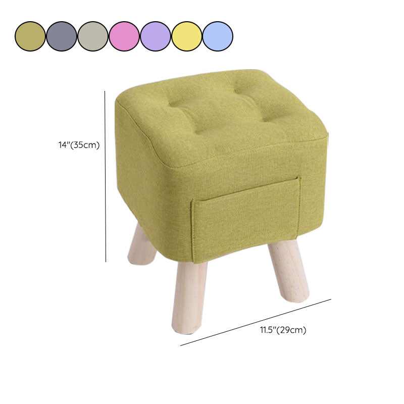 Modern Ottoman Fabric Upholstered Tufted Solid Color Pocket Square Ottoman with Chair Legs Clearhalo 'furn' 'furn_ottomans_poufs' 'Furniture' 'Living Room Furniture' 'Ottomans & Poufs' 'ottomans_poufs' 6297860