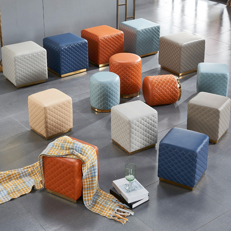 Orange Modern Cube Water Resistant Square Cube for Living Room Clearhalo 'furn' 'furn_ottomans_poufs' 'Furniture' 'Living Room Furniture' 'Ottomans & Poufs' 'ottomans_poufs' 6297941