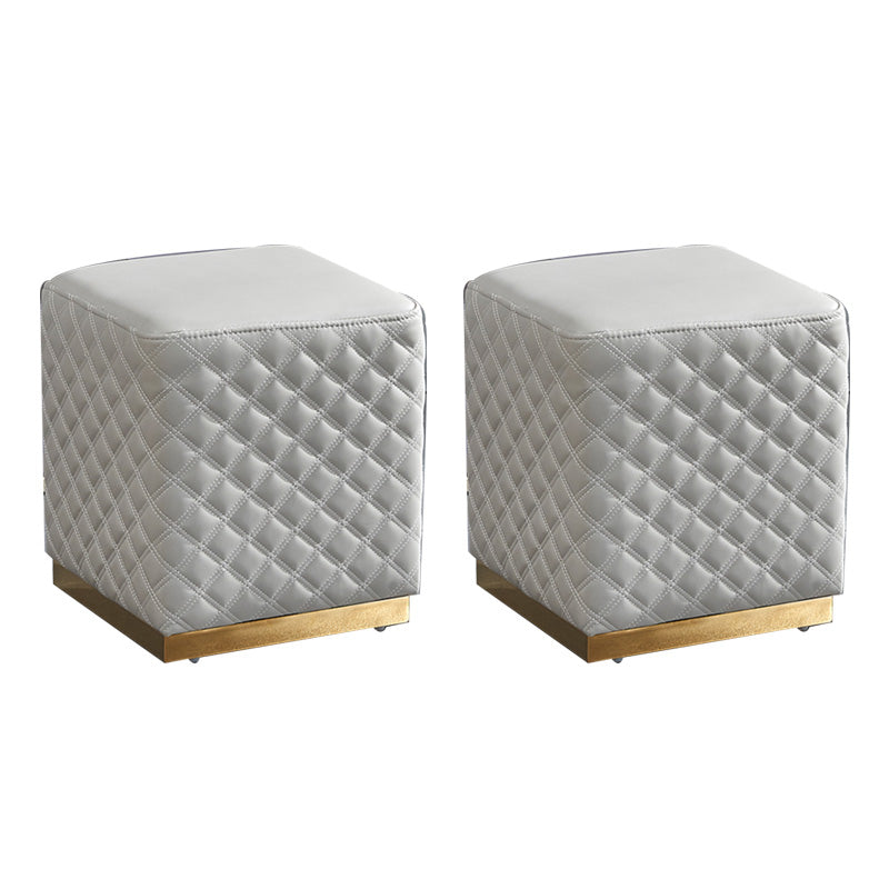Orange Modern Cube Water Resistant Square Cube for Living Room Grey Square 2 Piece Set Clearhalo 'furn' 'furn_ottomans_poufs' 'Furniture' 'Living Room Furniture' 'Ottomans & Poufs' 'ottomans_poufs' 6297957