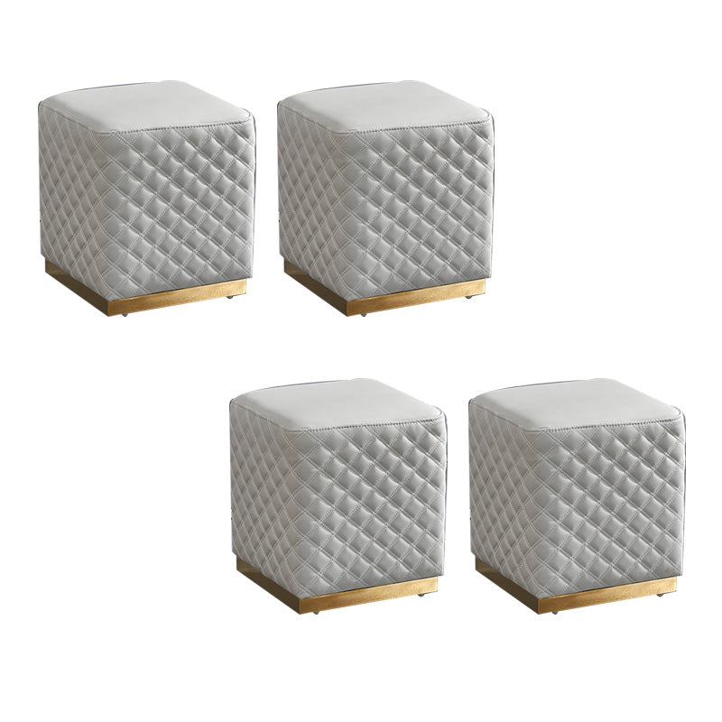 Orange Modern Cube Water Resistant Square Cube for Living Room Grey Square 4 Piece Set Clearhalo 'furn' 'furn_ottomans_poufs' 'Furniture' 'Living Room Furniture' 'Ottomans & Poufs' 'ottomans_poufs' 6297959