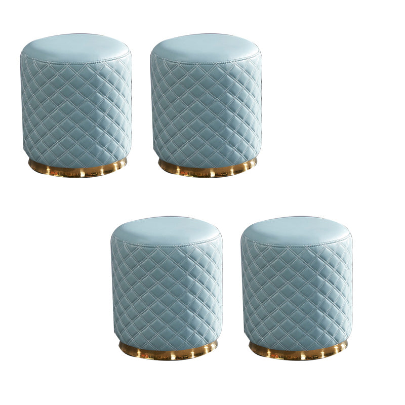 Orange Modern Cube Water Resistant Square Cube for Living Room Sky Blue Round 4 Piece Set Clearhalo 'furn' 'furn_ottomans_poufs' 'Furniture' 'Living Room Furniture' 'Ottomans & Poufs' 'ottomans_poufs' 6297968
