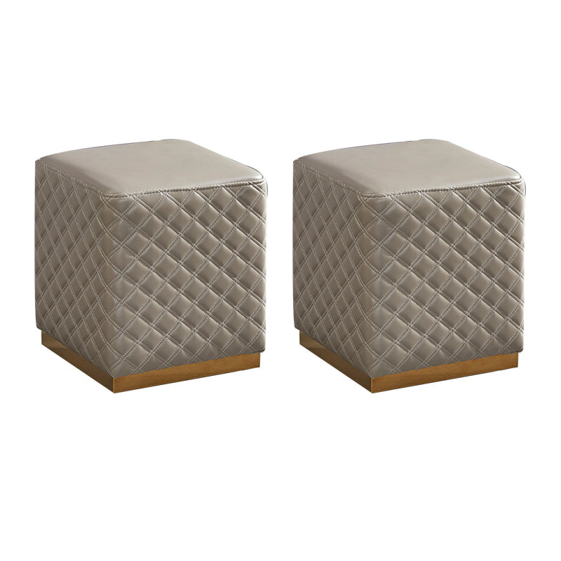 Orange Modern Cube Water Resistant Square Cube for Living Room Light Gray Square 2 Piece Set Clearhalo 'furn' 'furn_ottomans_poufs' 'Furniture' 'Living Room Furniture' 'Ottomans & Poufs' 'ottomans_poufs' 6297976