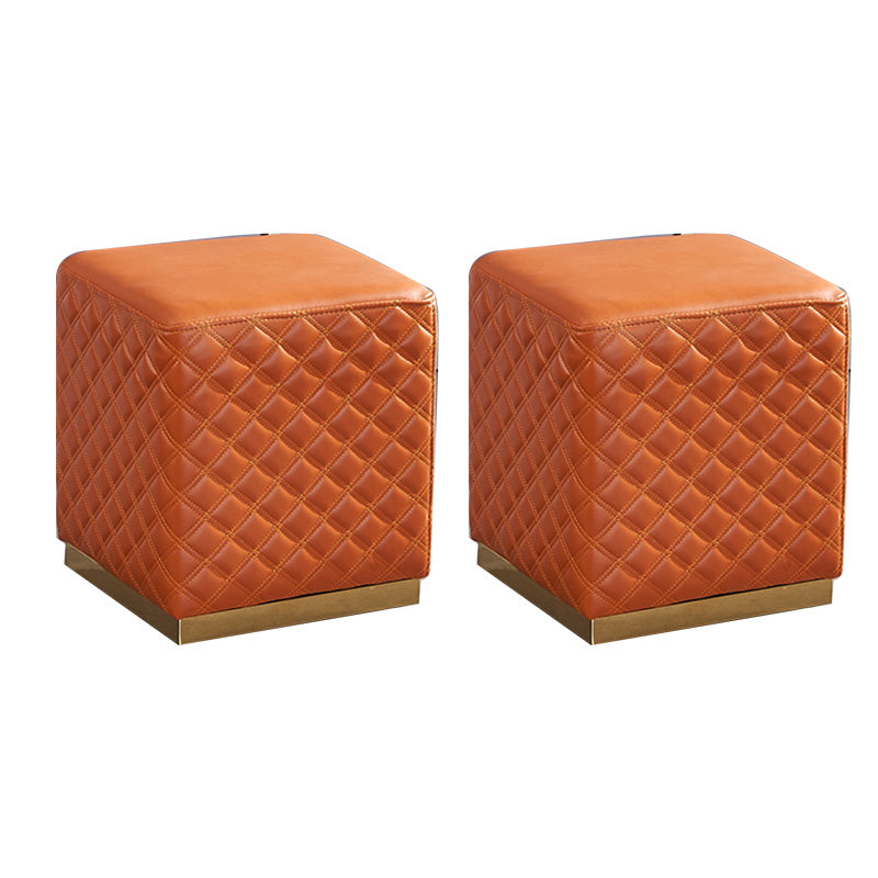 Orange Modern Cube Water Resistant Square Cube for Living Room Orange Square 2 Piece Set Clearhalo 'furn' 'furn_ottomans_poufs' 'Furniture' 'Living Room Furniture' 'Ottomans & Poufs' 'ottomans_poufs' 6297979