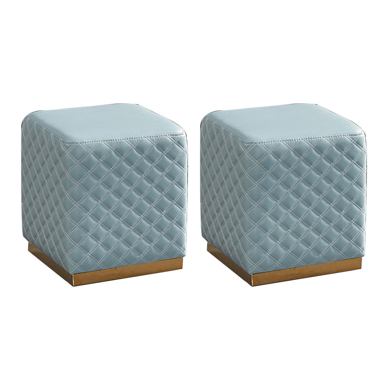 Orange Modern Cube Water Resistant Square Cube for Living Room Sky Blue Square 2 Piece Set Clearhalo 'furn' 'furn_ottomans_poufs' 'Furniture' 'Living Room Furniture' 'Ottomans & Poufs' 'ottomans_poufs' 6297982