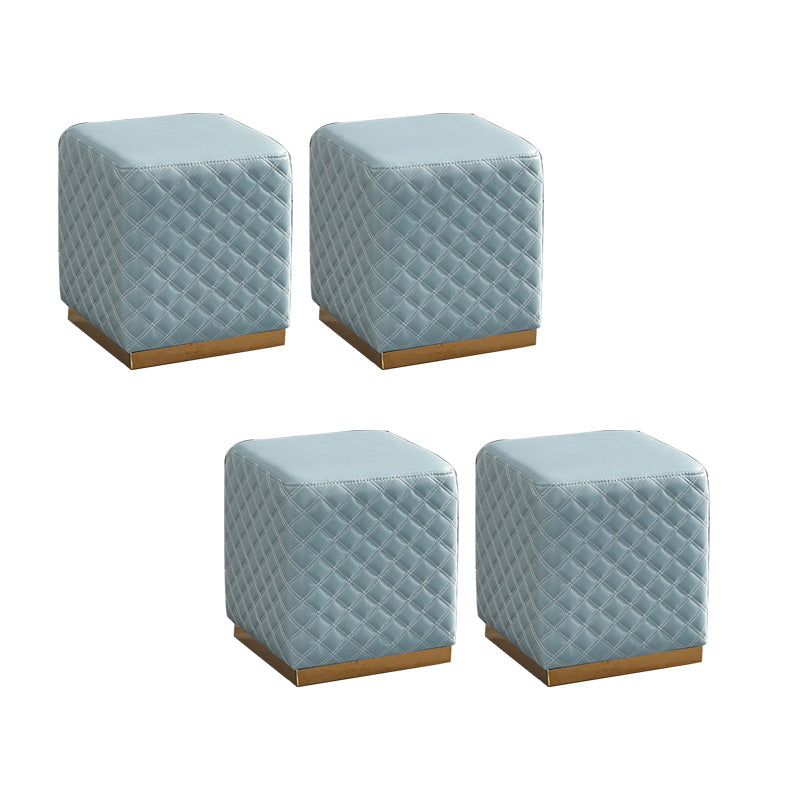 Orange Modern Cube Water Resistant Square Cube for Living Room Sky Blue Square 4 Piece Set Clearhalo 'furn' 'furn_ottomans_poufs' 'Furniture' 'Living Room Furniture' 'Ottomans & Poufs' 'ottomans_poufs' 6297983