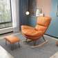 Contemporary Rocker Upholstered Tufted Cushions with Dark legs Glider Rocking Chair with Ottomans Orange Clearhalo 'Chairs & Seating' 'furn' 'furn_rocking_chairs' 'Furniture' 'Living Room Furniture' 'Rocking Chairs' 'rocking_chairs' 6298003