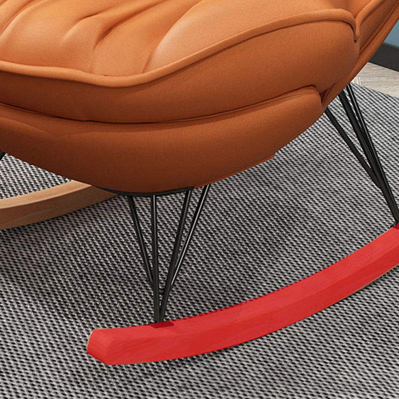 Contemporary Rocker Upholstered Tufted Cushions with Dark legs Glider Clearhalo 'Chairs & Seating' 'furn' 'furn_rocking_chairs' 'Furniture' 'Living Room Furniture' 'Rocking Chairs' 'rocking_chairs' 6298008