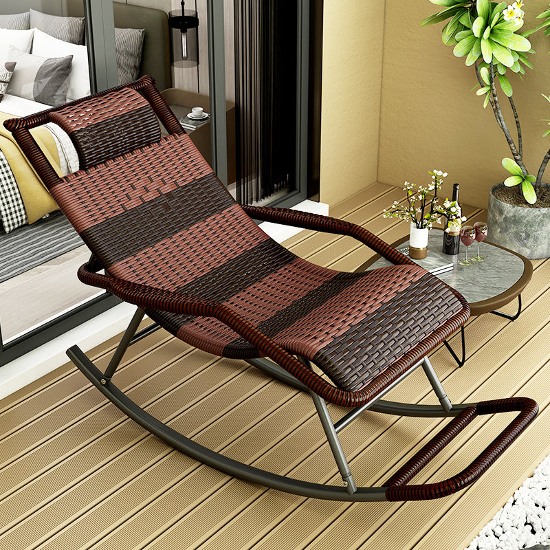 Modern Rocker Wicker Woven Rope Sedia a dondolo reclinabile