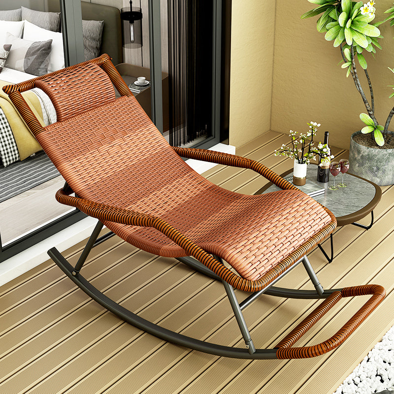 Modern Rocker Wicker Woven Rope Sedia a dondolo reclinabile