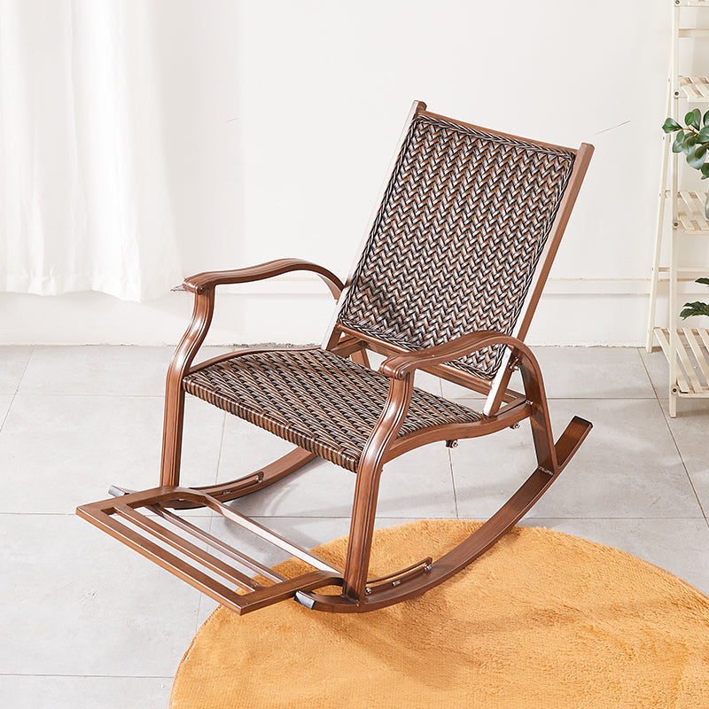 Silla reclinable de marco de mimbre rockero moderno con silla reclinable de marco gris