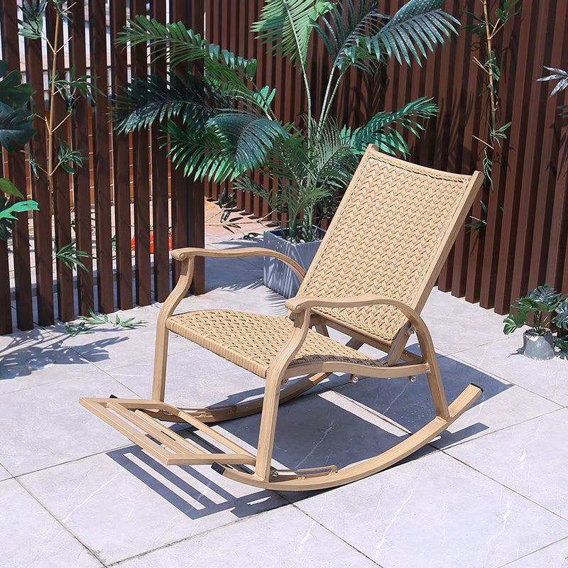 Silla reclinable de marco de mimbre rockero moderno con silla reclinable de marco gris