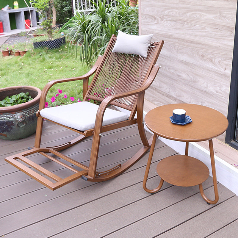 Silla reclinable de marco de mimbre rockero moderno con silla reclinable de marco gris