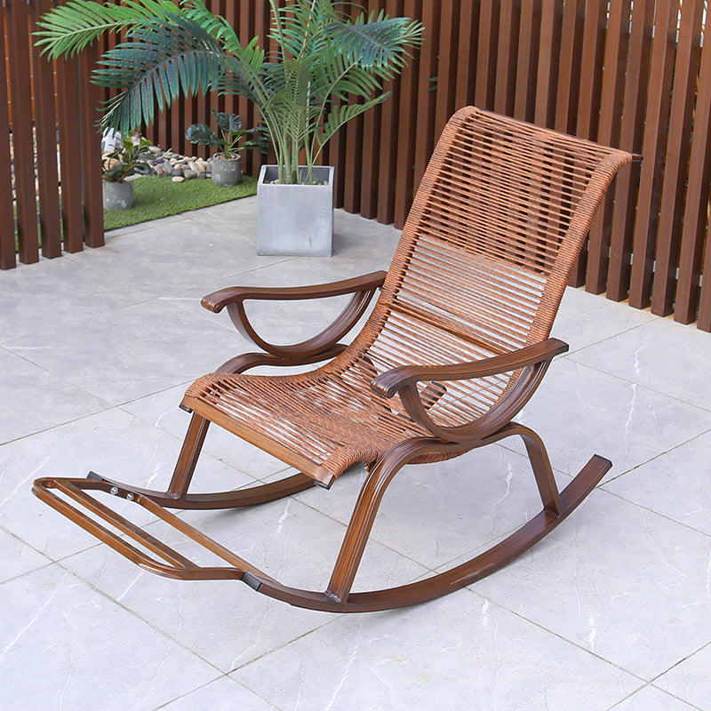 Silla reclinable de marco de mimbre rockero moderno con silla reclinable de marco gris