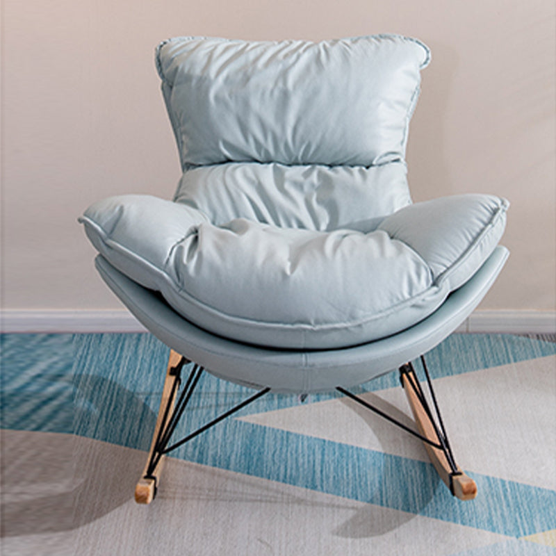 Silla de ocio Velvet Pure Color Rocker Rocker Silla con otomana