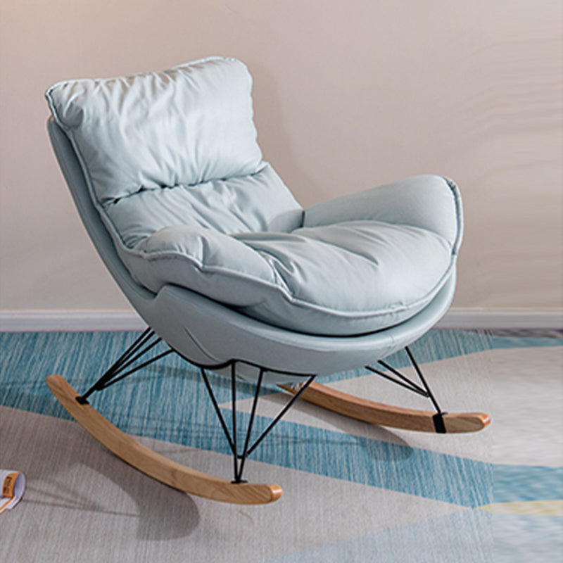 Silla de ocio Velvet Pure Color Rocker Rocker Silla con otomana