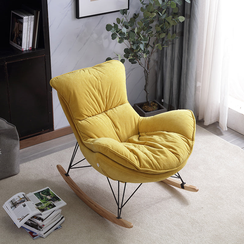 Silla de ocio Velvet Pure Color Rocker Rocker Silla con otomana