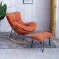 Silla de ocio Velvet Pure Color Rocker Rocker Silla con otomana