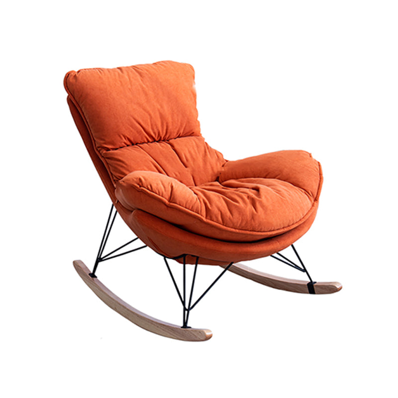 Silla de ocio Velvet Pure Color Rocker Rocker Silla con otomana
