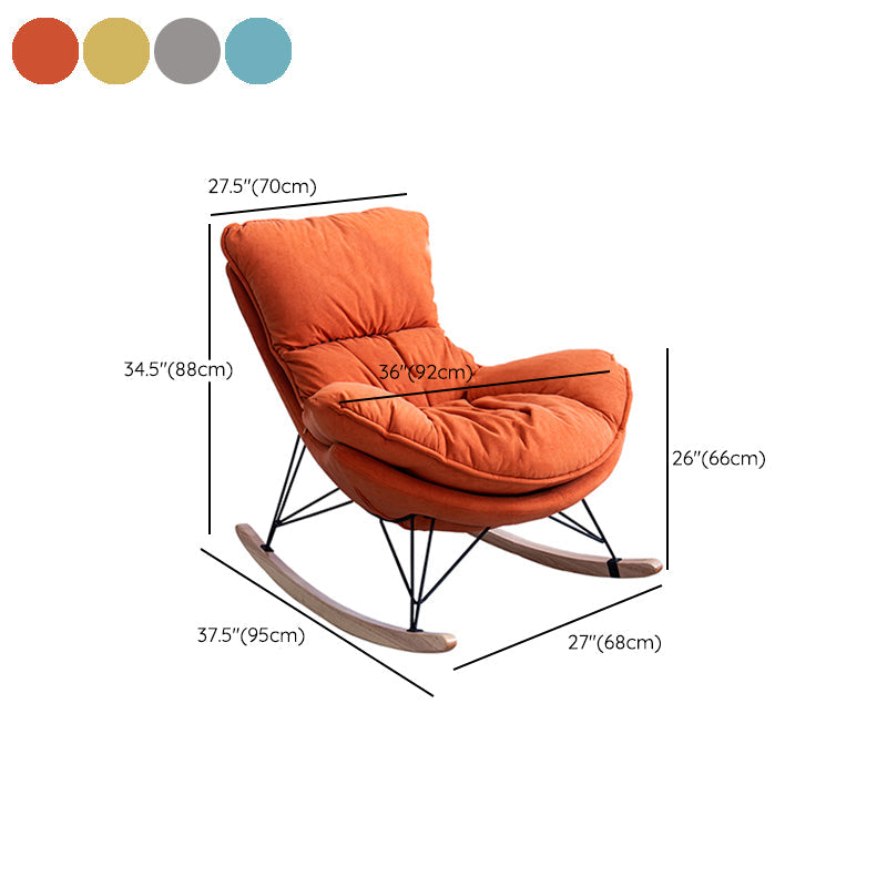 Silla de ocio Velvet Pure Color Rocker Rocker Silla con otomana