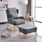 Faux Leather Modern Rocking Chair Water Resistant Rocker Chair with Pillow Blackish Green Rocking Chair with Ottomans Clearhalo 'Chairs & Seating' 'furn' 'furn_rocking_chairs' 'Furniture' 'Living Room Furniture' 'Rocking Chairs' 'rocking_chairs' 6298074