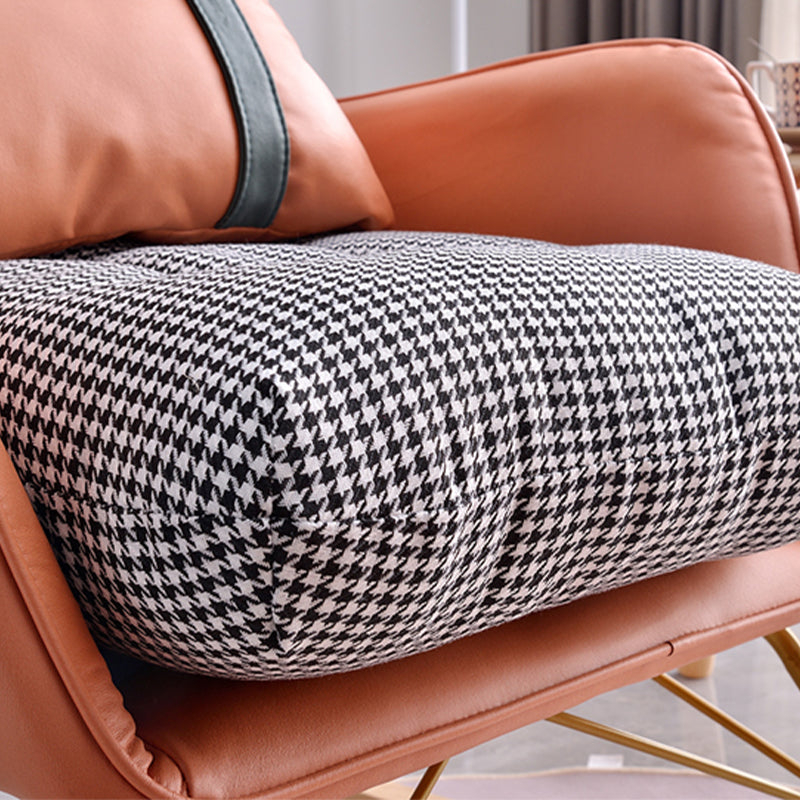 Faux Leather Modern Rocking Chair Water Resistant Rocker Chair with Pillow Clearhalo 'Chairs & Seating' 'furn' 'furn_rocking_chairs' 'Furniture' 'Living Room Furniture' 'Rocking Chairs' 'rocking_chairs' 6298075