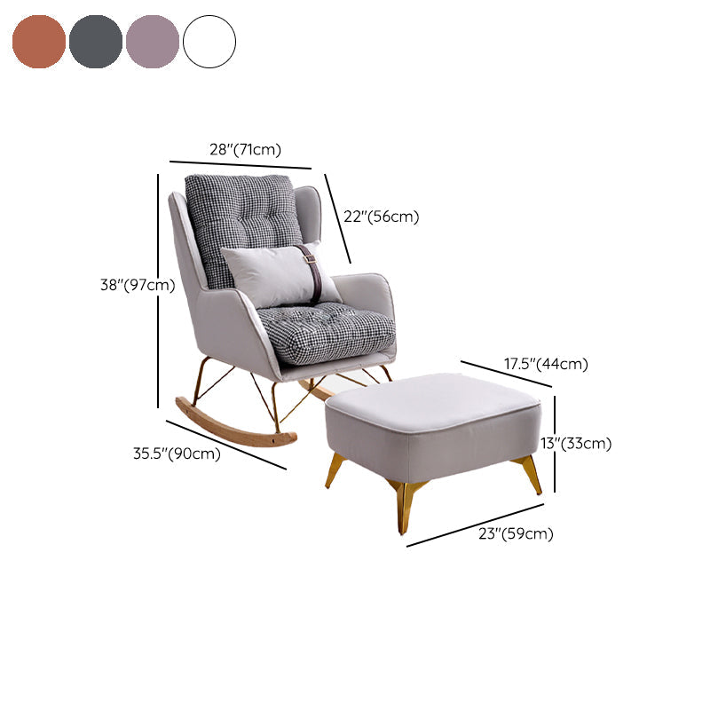 Faux Leather Modern Rocking Chair Water Resistant Rocker Chair with Pillow Clearhalo 'Chairs & Seating' 'furn' 'furn_rocking_chairs' 'Furniture' 'Living Room Furniture' 'Rocking Chairs' 'rocking_chairs' 6298082