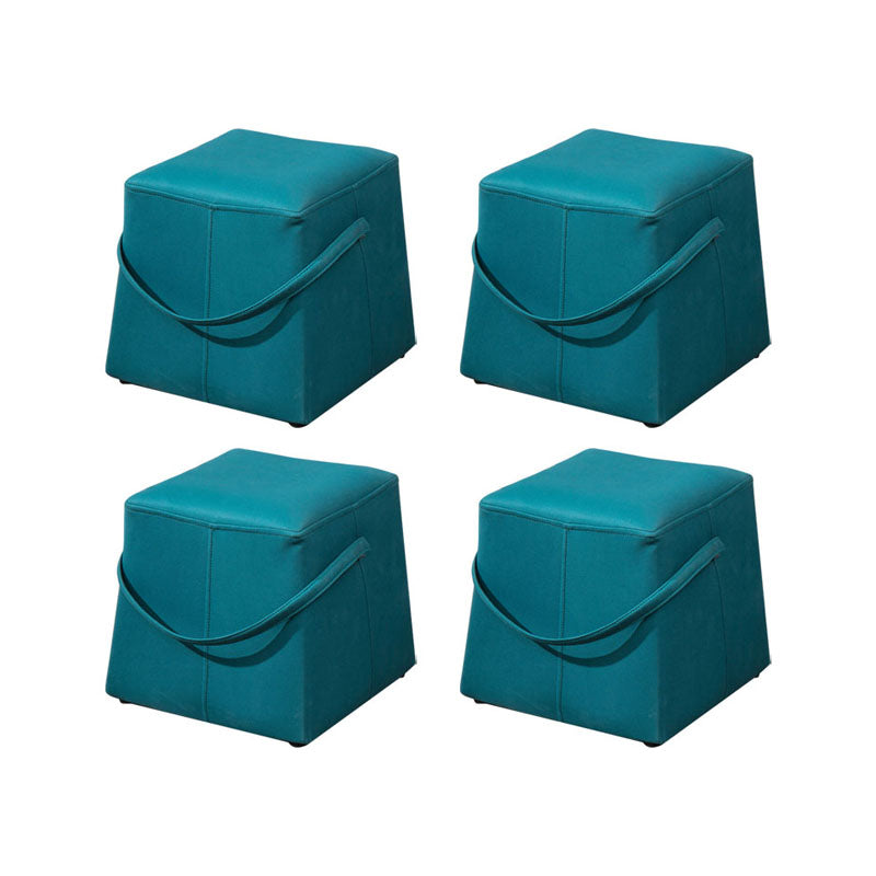 Moden Cotton Pouf Brown Scratch Resistant Pouf for Living Room 13.8"L x 11.8"W x 12.6"H Blackish Green 4 Piece Set Clearhalo 'furn' 'furn_ottomans_poufs' 'Furniture' 'Living Room Furniture' 'Ottomans & Poufs' 'ottomans_poufs' 6298872