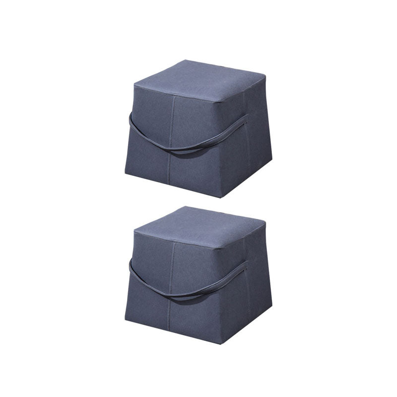 Moden Cotton Pouf Brown Scratch Resistant Pouf for Living Room 13.8"L x 11.8"W x 12.6"H Grey 2 Piece Set Clearhalo 'furn' 'furn_ottomans_poufs' 'Furniture' 'Living Room Furniture' 'Ottomans & Poufs' 'ottomans_poufs' 6298878