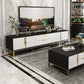 Glam Glass TV Stand Console Enclosed Storage TV Media Stand for Living Room Clearhalo 'furn' 'furn_tv_stands_entertainment_centers' 'Furniture' 'Living Room Furniture' 'TV Stands & Entertainment Centers' 'TV Stands & Media Storage Furniture' 'tv_stands_entertainment_centers' 6298961