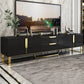 Glam Glass TV Stand Console Enclosed Storage TV Media Stand for Living Room Black Clearhalo 'furn' 'furn_tv_stands_entertainment_centers' 'Furniture' 'Living Room Furniture' 'TV Stands & Entertainment Centers' 'TV Stands & Media Storage Furniture' 'tv_stands_entertainment_centers' 6298965
