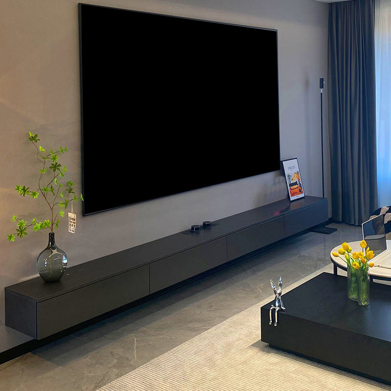 Contemporary Enclosed Storage TV Console Engineered Wood TV Stand with 4 Drawers Black Clearhalo 'furn' 'furn_tv_stands_entertainment_centers' 'Furniture' 'Living Room Furniture' 'TV Stands & Entertainment Centers' 'TV Stands & Media Storage Furniture' 'tv_stands_entertainment_centers' 6299027
