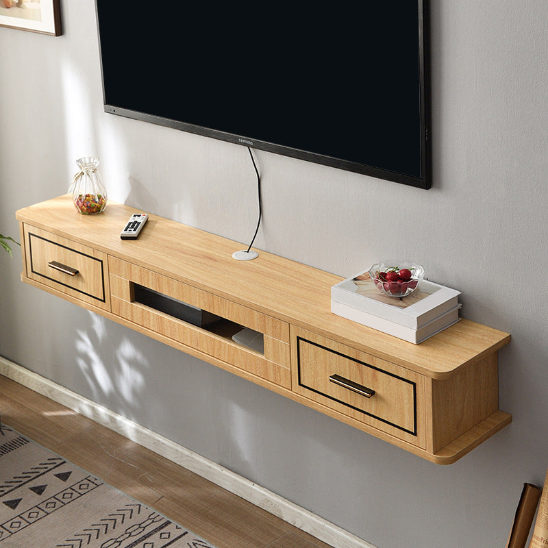 Modern Wood TV Stand Console Floating TV Media Stand with Drawers for Living Room Wood Clearhalo 'furn' 'furn_tv_stands_entertainment_centers' 'Furniture' 'Living Room Furniture' 'TV Stands & Entertainment Centers' 'TV Stands & Media Storage Furniture' 'tv_stands_entertainment_centers' 6299071