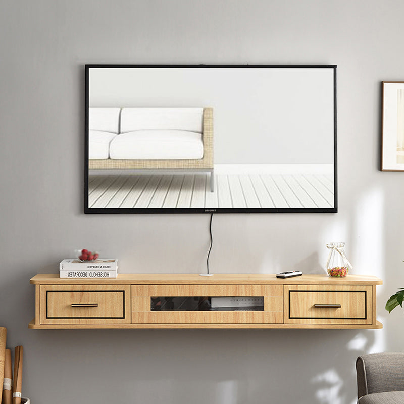Modern Wood TV Stand Console Floating TV Media Stand with Drawers for Living Room Clearhalo 'furn' 'furn_tv_stands_entertainment_centers' 'Furniture' 'Living Room Furniture' 'TV Stands & Entertainment Centers' 'TV Stands & Media Storage Furniture' 'tv_stands_entertainment_centers' 6299083