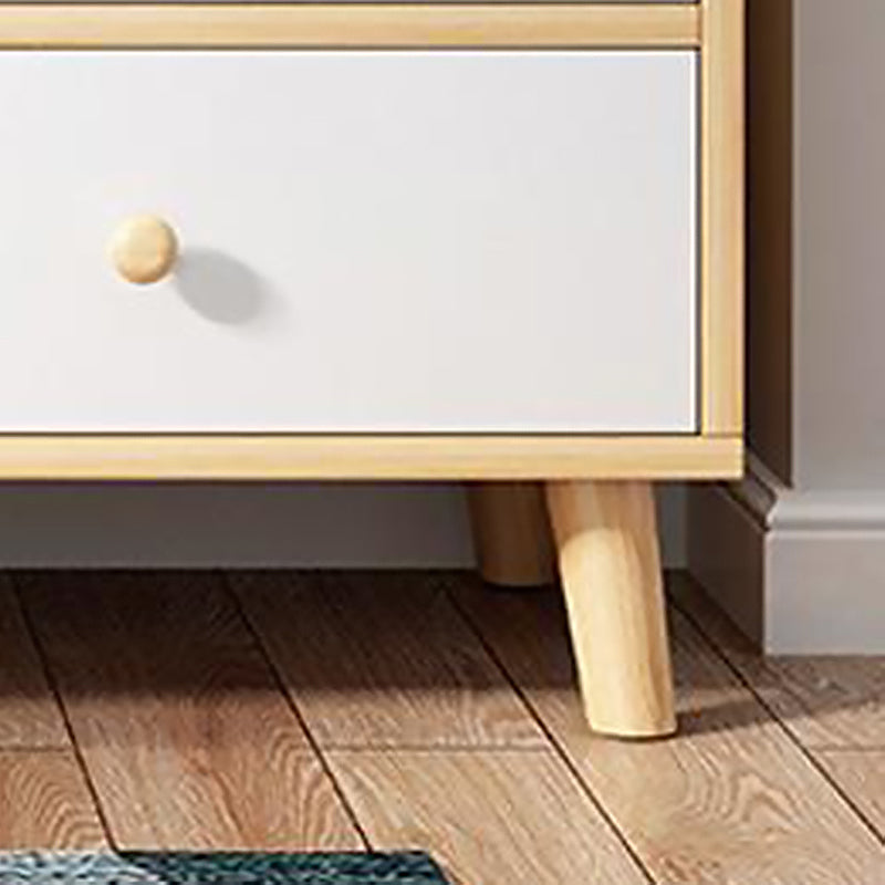 Mesa de madera dormitorio de almacenamiento abierto nocturno con cajón