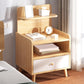 Mesa de madera dormitorio de almacenamiento abierto nocturno con cajón