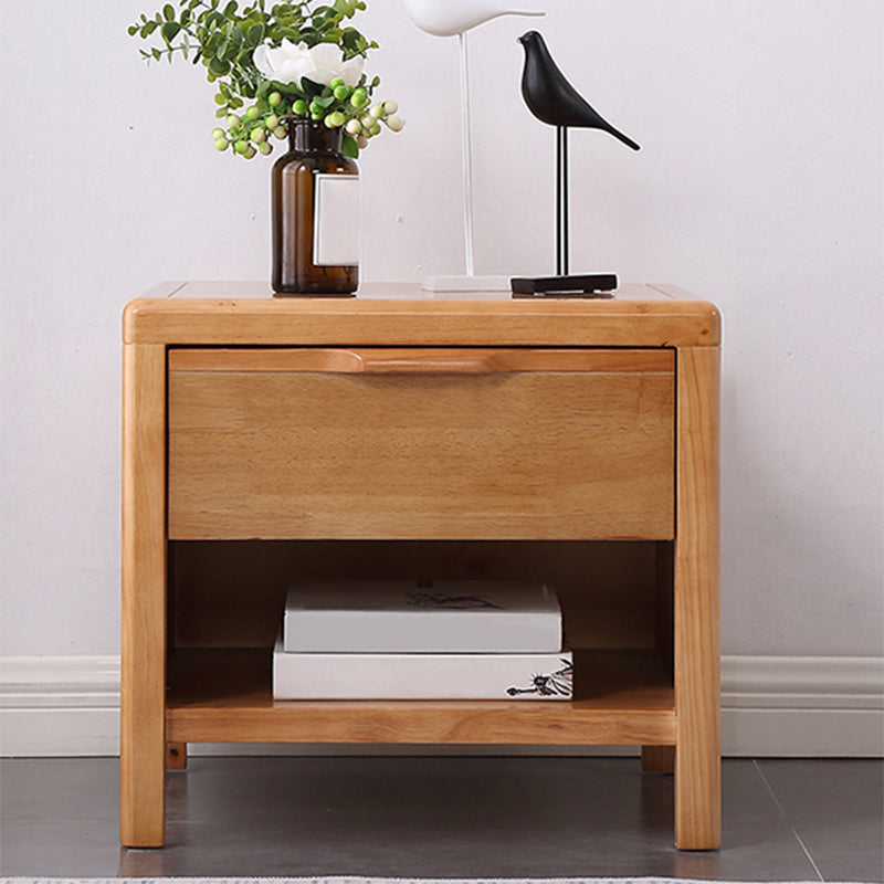 20 "l x 22" H moderno comodino in gomma mobile in legno con 1 traino