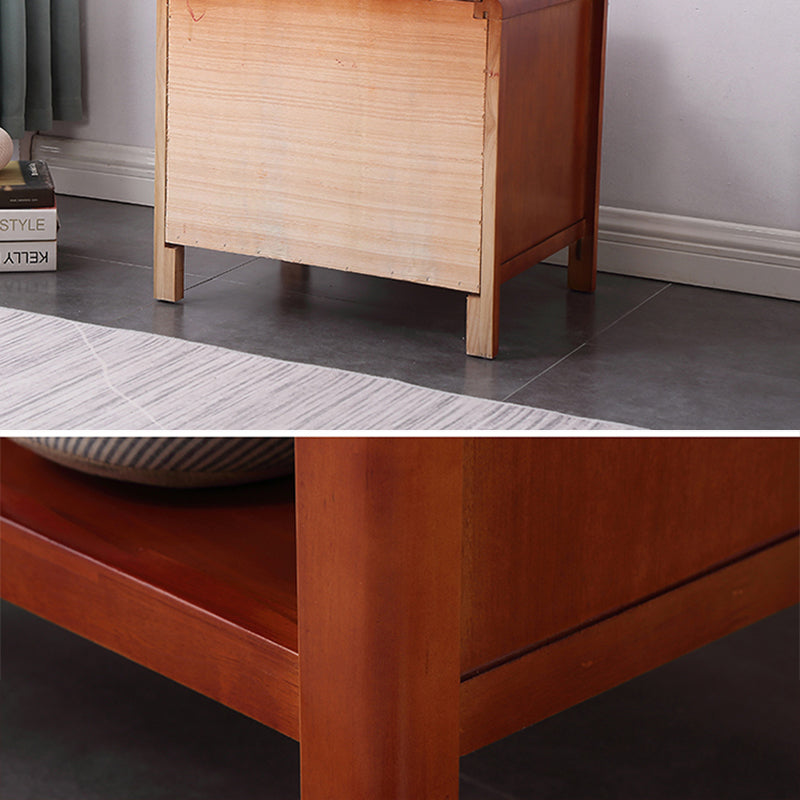 20 "l x 22" H moderno comodino in gomma mobile in legno con 1 traino