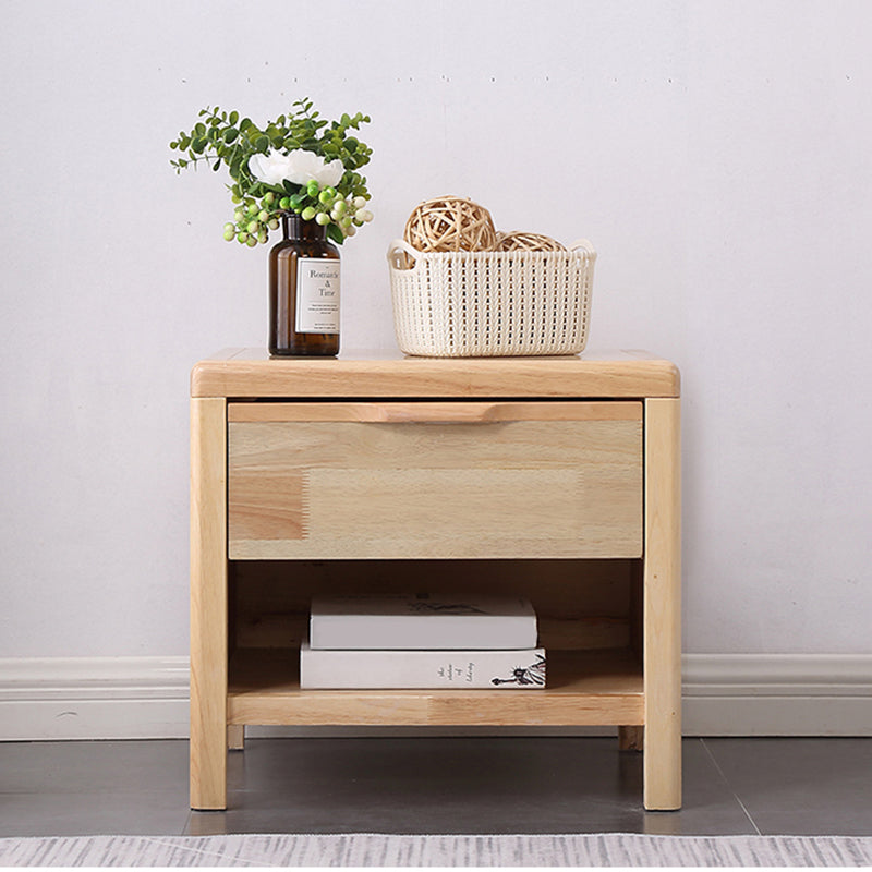 20 "l x 22" H moderno comodino in gomma mobile in legno con 1 traino