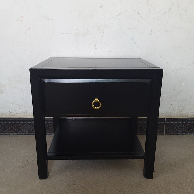 Mesita de noche tradicional acento de madera maciza mesita de noche con cajón