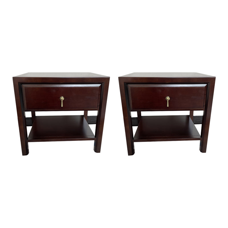 Mesita de noche tradicional acento de madera maciza mesita de noche con cajón