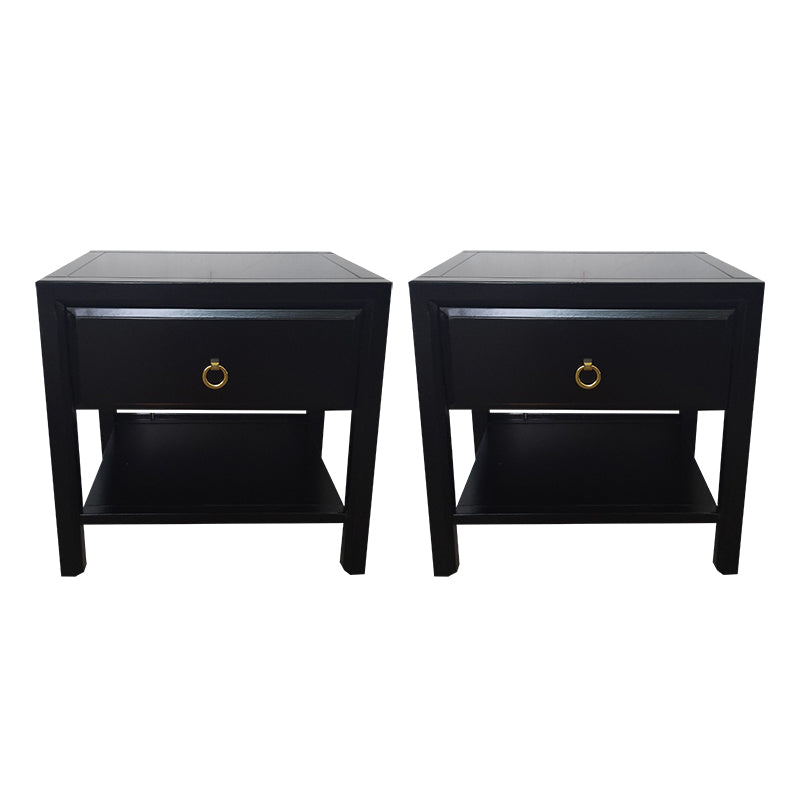 Mesita de noche tradicional acento de madera maciza mesita de noche con cajón