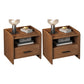 Contemporary Accent Table Nightstand Drawer Storage Night Table ,16.5" Tall Nut-Brown 2 Piece Set 1 Clearhalo 'Bedroom Furniture' 'furn' 'furn_night_stand' 'Furniture' 'night_stand' 'Nightstands' 6299304
