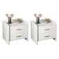 Contemporary Accent Table Nightstand Drawer Storage Night Table ,16.5" Tall White 2 Piece Set 2 Clearhalo 'Bedroom Furniture' 'furn' 'furn_night_stand' 'Furniture' 'night_stand' 'Nightstands' 6299311