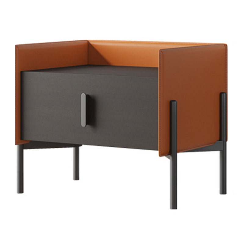 Mesa de acento de madera de falsa mesita de noche moderna con piernas con piernas