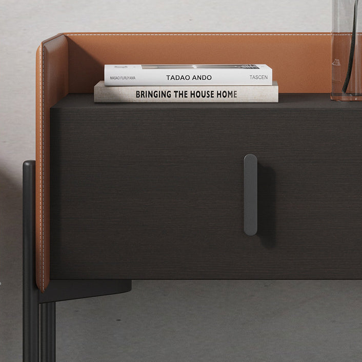 Mesa de acento de madera de falsa mesita de noche moderna con piernas con piernas