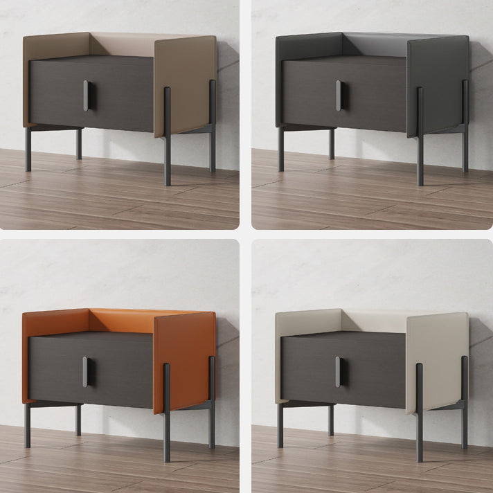 Mesa de acento de madera de falsa mesita de noche moderna con piernas con piernas