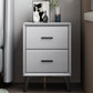 Modern Slate Top Night Table Bedroom 2 Drawers Night Stand with Legs 18"L x 16"W x 19"H Grey Clearhalo 'Bedroom Furniture' 'furn' 'furn_night_stand' 'Furniture' 'night_stand' 'Nightstands' 6299371