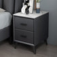 Modern Slate Top Night Table Bedroom 2 Drawers Night Stand with Legs 20"L x 16"W x 19"H Dark Gray Clearhalo 'Bedroom Furniture' 'furn' 'furn_night_stand' 'Furniture' 'night_stand' 'Nightstands' 6299374