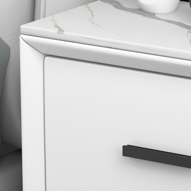 Modern Slate Top Night Table Bedroom 2 Drawers Night Stand with Legs Clearhalo 'Bedroom Furniture' 'furn' 'furn_night_stand' 'Furniture' 'night_stand' 'Nightstands' 6299378