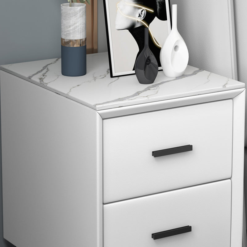 Modern Slate Top Night Table Bedroom 2 Drawers Night Stand with Legs Clearhalo 'Bedroom Furniture' 'furn' 'furn_night_stand' 'Furniture' 'night_stand' 'Nightstands' 6299380